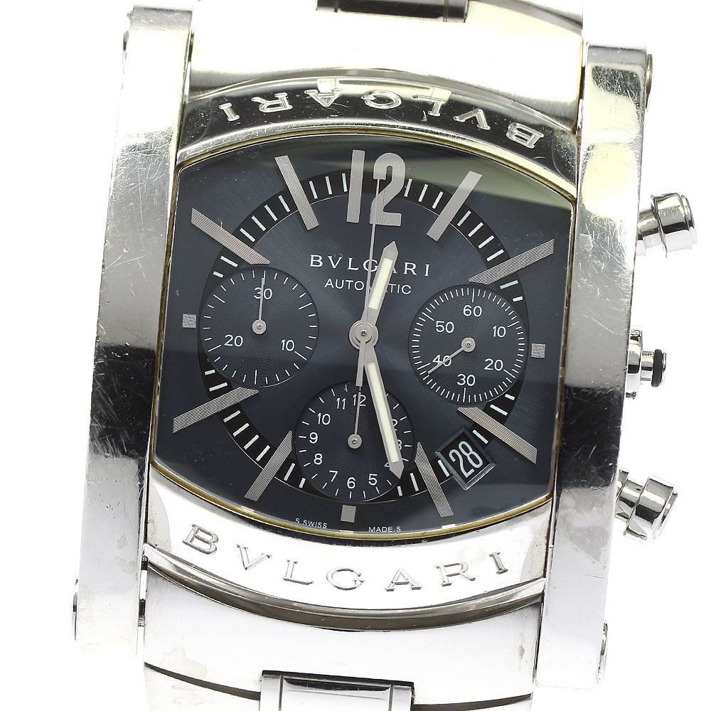 ジャンク ブルガリ BVLGARI AA48SCH アショーマ クロノグラフ デイト 自動巻き メンズ _795538【中古】その他 ブランド腕時計
