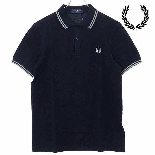 ポロシャツ メンズ ツインティップド フレッドペリーシャツ [M3600-T73] トップス 半袖 コットンピケ ネイビー NAVY/SEAGRASS 正規取扱店