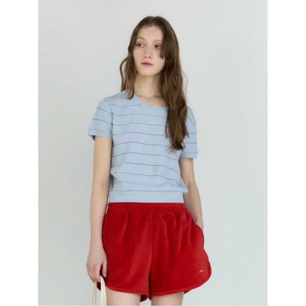 SIENNE ローマストライプニット（スカイブルー）