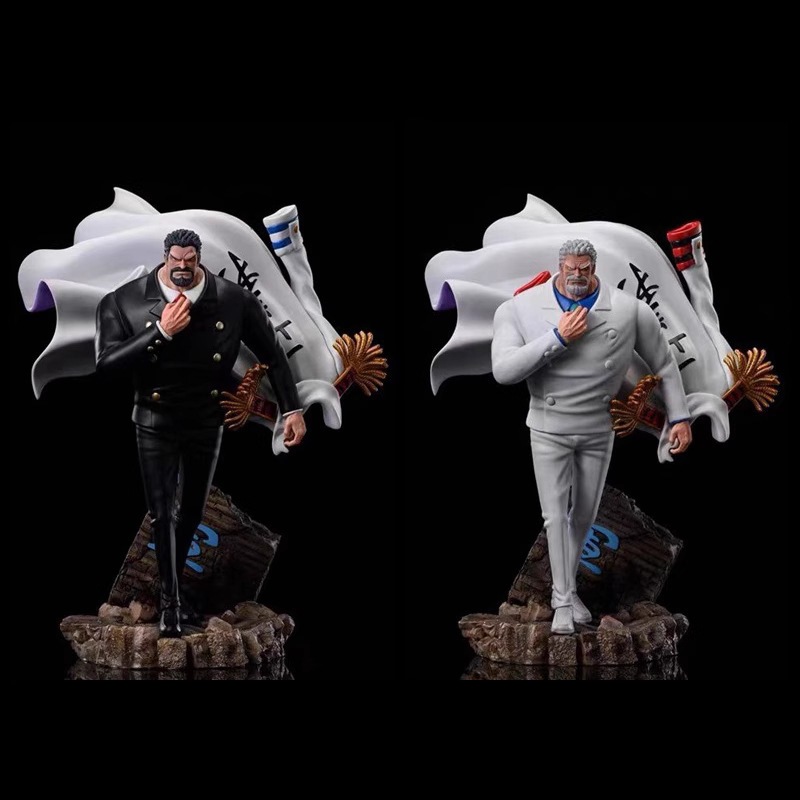 ワンピースgk海軍大将カープ白黒三頭彫刻置物モデル箱入りフィギュア