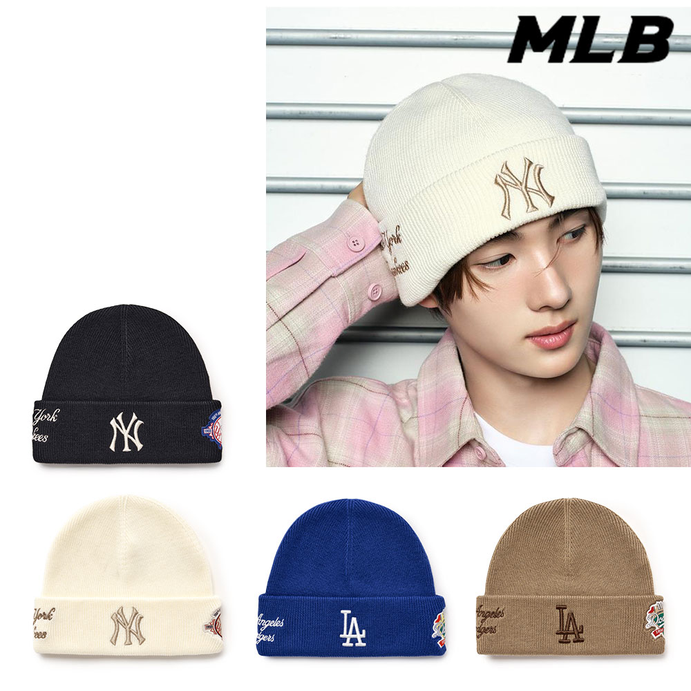[カリナ&TWS着用] パッチ ビニ 4種択1/ 帽子 ストライプ ビニ ニューヨーク ヤンキース LAドジャース ファッション帽子 韓国正規品 男女共用 カップル帽