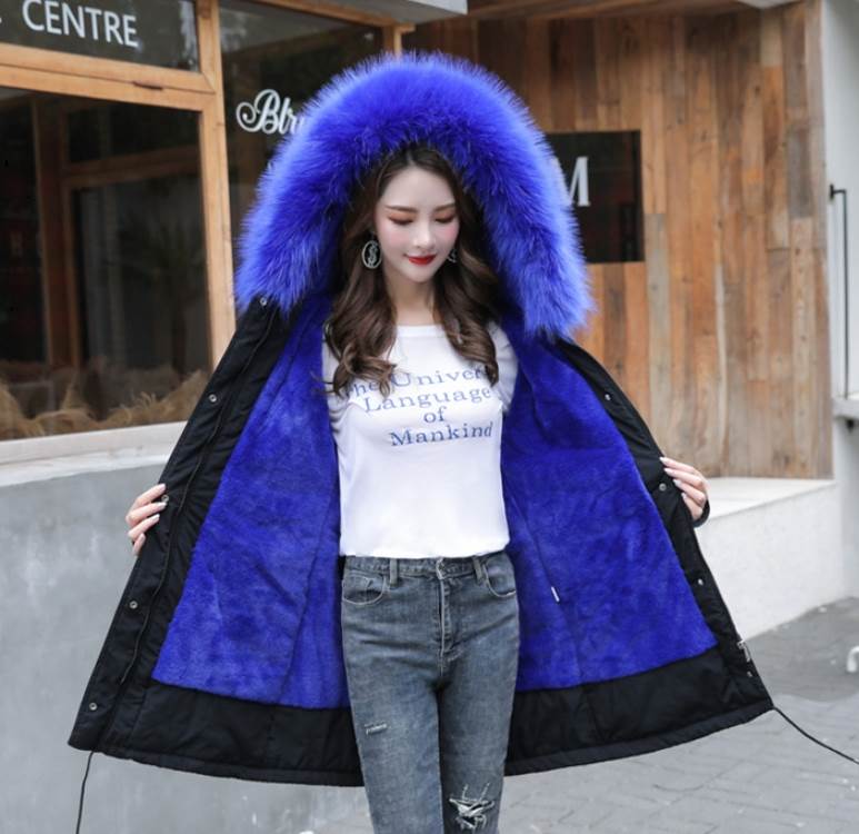 【今季人気】ジャケット コート レディース ファー アウター フード 前開き 長袖 大きい サイズ 4XL 5XL 6XL ロイヤルブルー 無地 冬 通学 通勤 デート 休日 お出かけ お泊まり 旅行