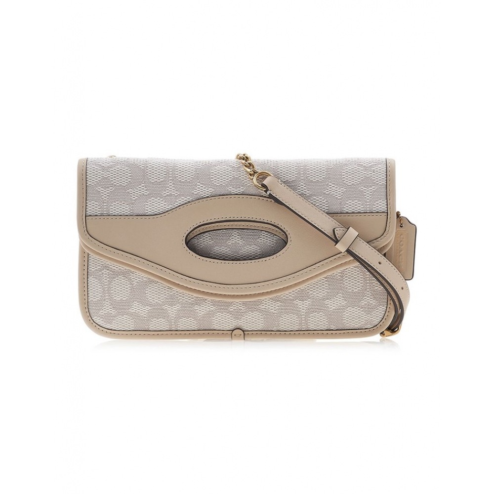 コーチクロスボディインシグネチャージャカード CA358 チョークアイボリー