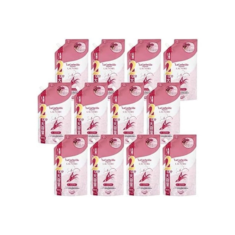 ラ コルベイユ 柔軟剤 オーガニック 詰め替え 2本分 オーキッドの香り 1000ml 洗濯 部屋干し ノンシリコン 天然植物由来 ランドリー 公式 12個セット