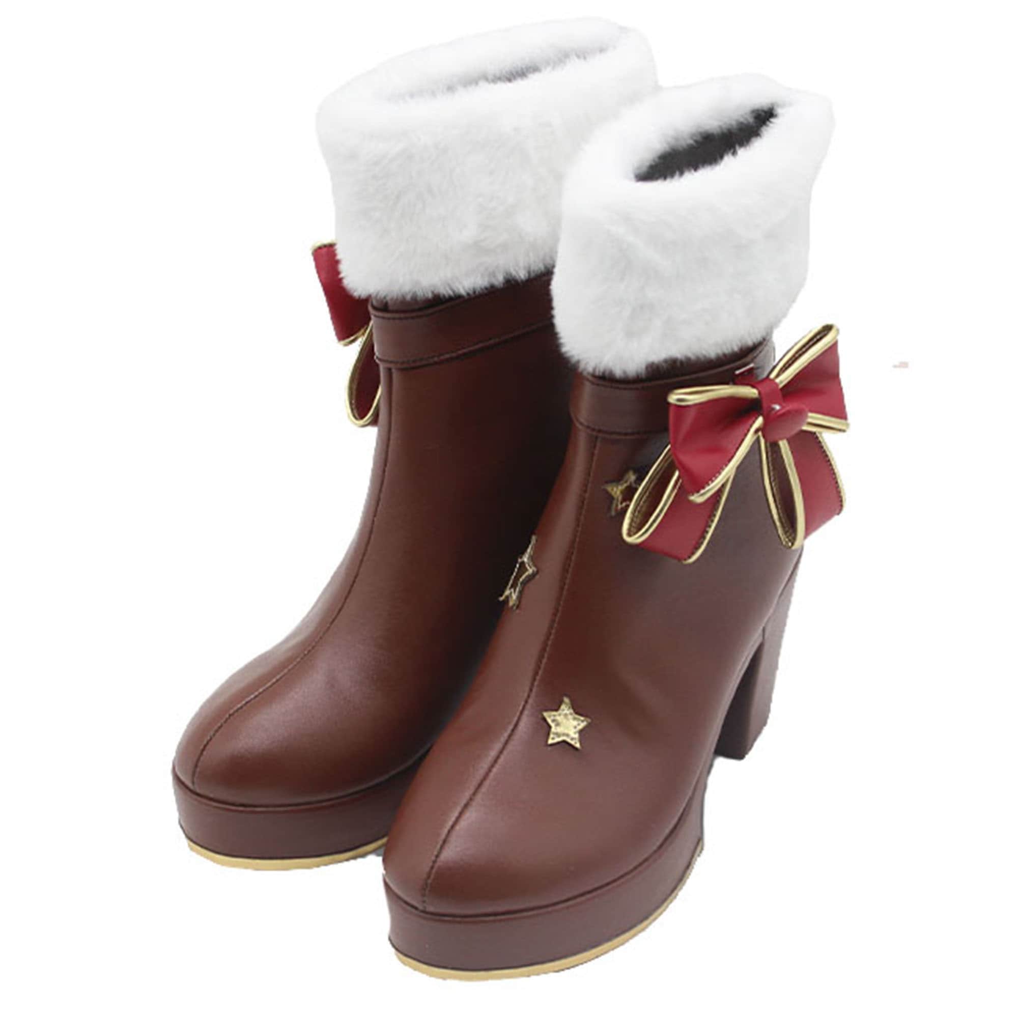 メジロブライト クリスマス 清らに星澄むスノーロリィタ ウマ娘 プリティーダービー 勝負服 コスプレ 靴 ブーツ コスプレ靴 コスプレブーツ カスタマイズ可能 1017123