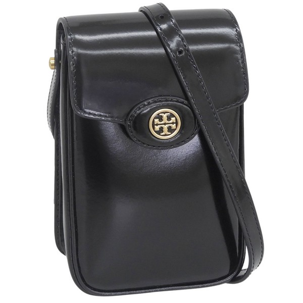 トリーバーチ バッグ レディース ショルダーバッグ レザー ブラック ROBINSON SPAZZOLATO PHONE CROSSBODY 156747-001 TORY BURCH