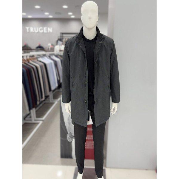 メンズ軽量リバーシブル2WAYトレンチコート型ジップアップロングジャンパー2色