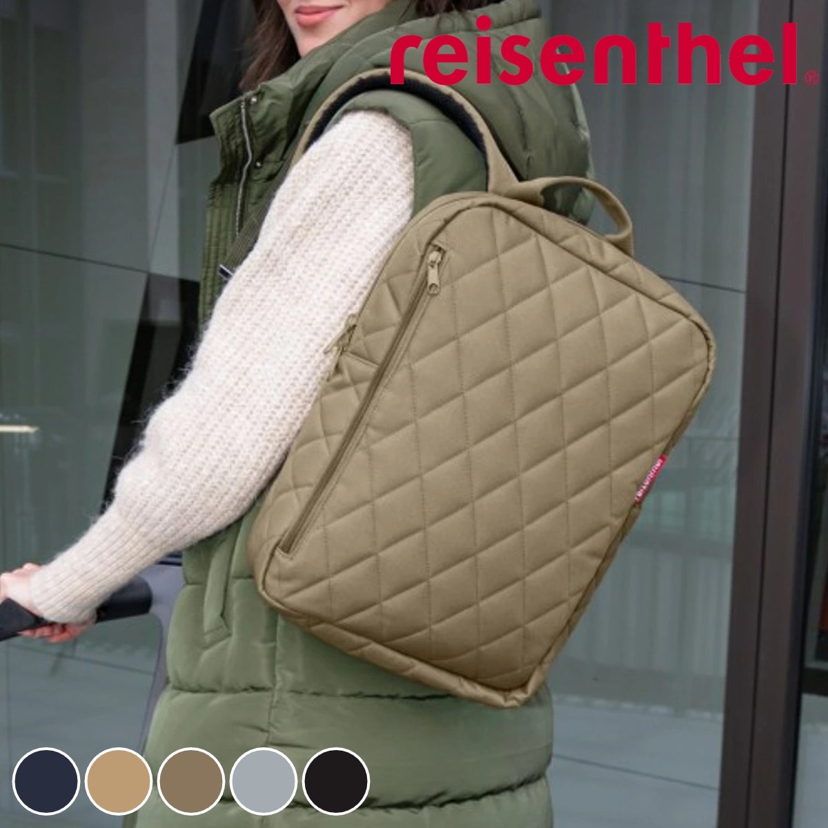 【アウトレット】リュック ライゼンタール CLASSIC BACKPACK M RHOMBUS 13L reisenthel リュックサック 四角 バックパック レディース 通勤 通学
