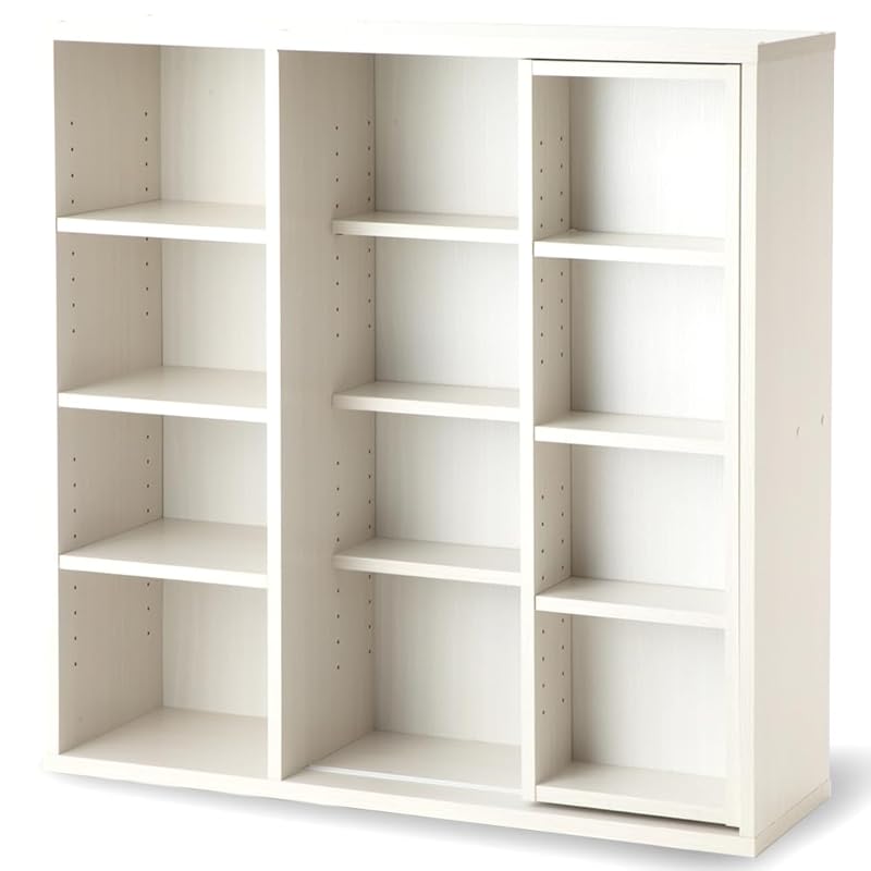 即納：アイリスオーヤマ 本棚 幅約90×奥行約29.2×高さ約92.2cm スライド棚 オープンラック 大容量 組立品 ホワイト シングル CSS-9090 10,132円