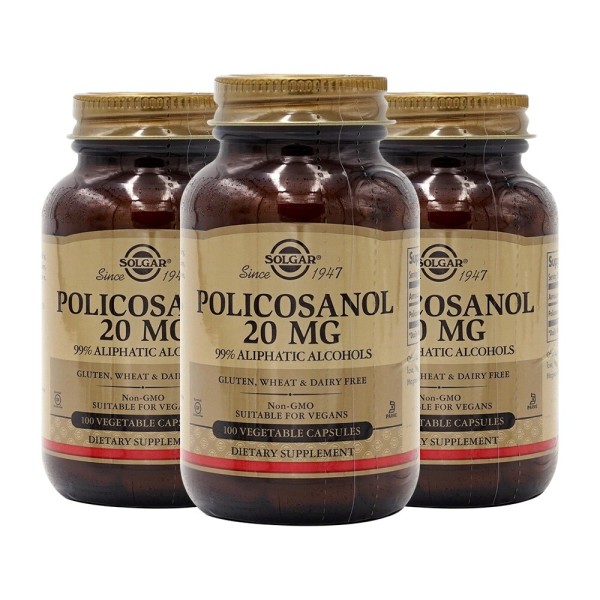大人気の Solgar ソルガー3-SETポリコサノール100野菜カプセル20mg ビタミン類