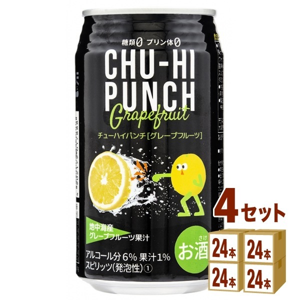 日本サンガリア チューハイパンチ糖類ゼログレープフルーツ 350 ml 4ケース (96本) チューハイ