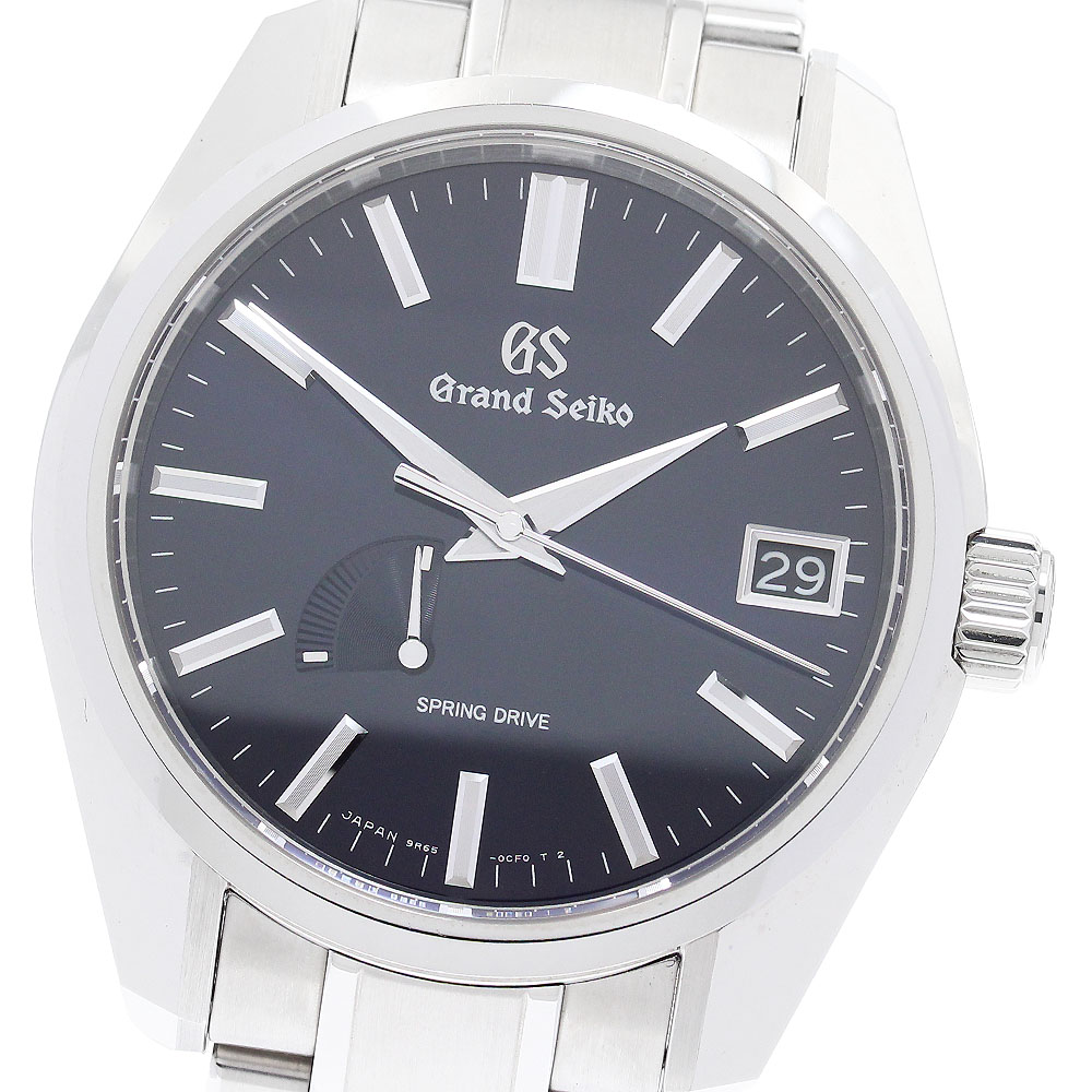 セイコー SEIKO SBGA375/9R65-0CV0 グランドセイコー デイト パワーリザーブ スプリングドライブ メンズ 極美品 箱・保証書付き_905963【中古】