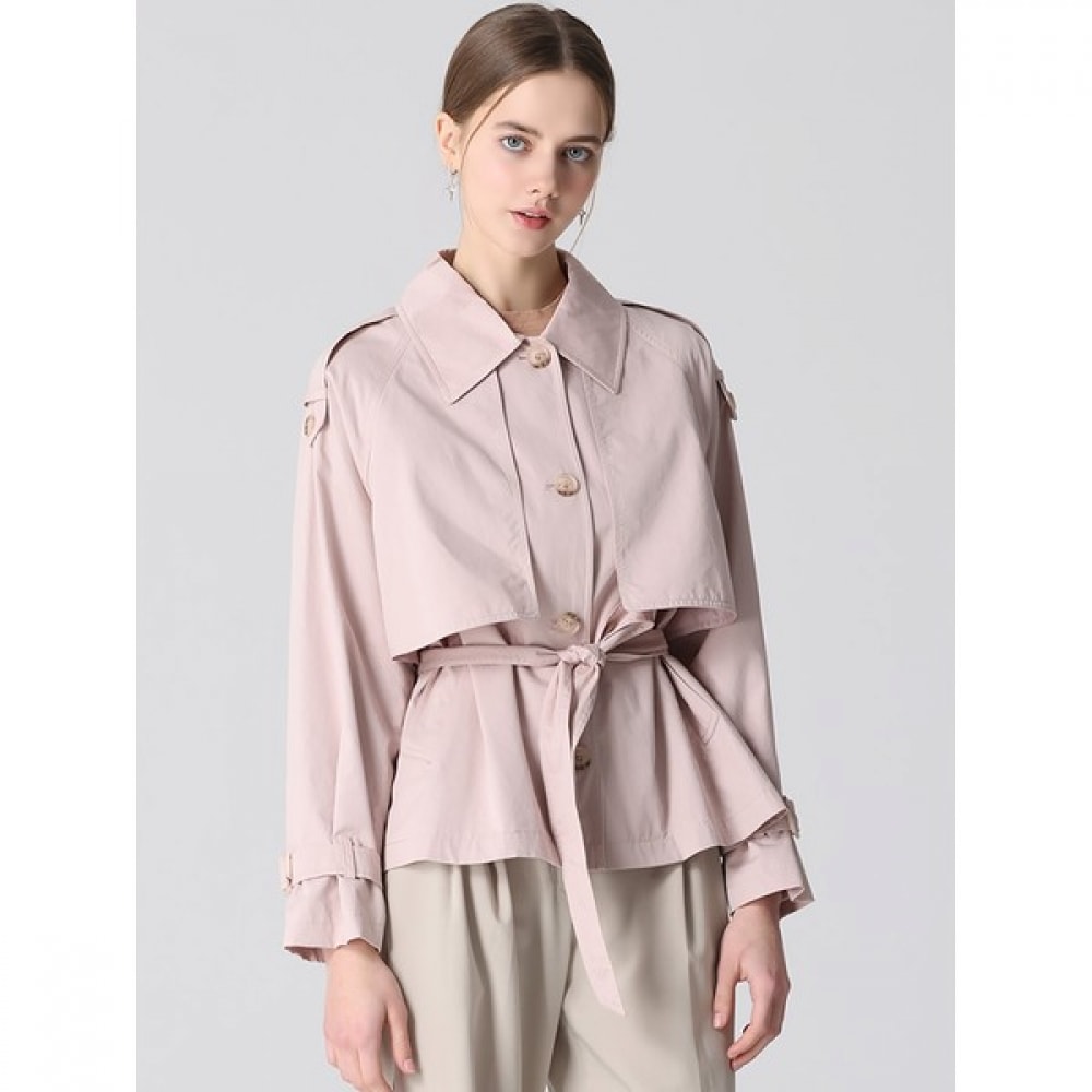 [リスト] ミルキーコットン 100 ベルト付きショートトレンチコート (価格:358,000 ウォン)