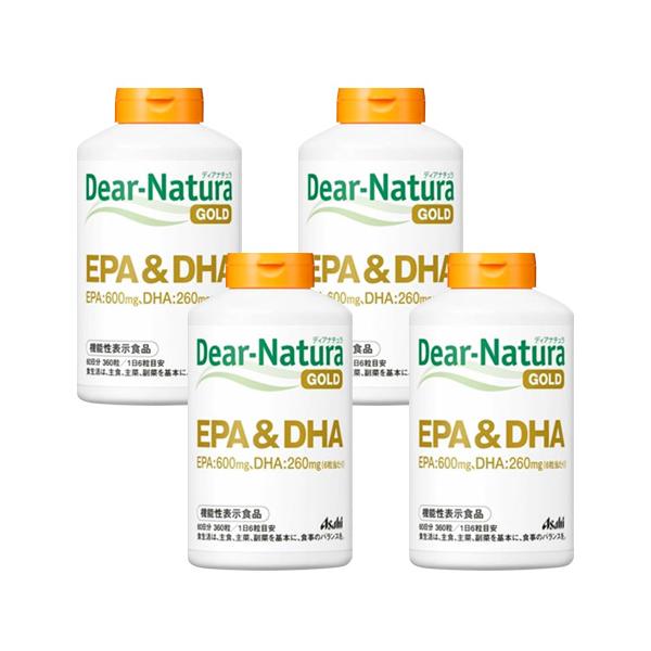 4個セット アサヒ ディアナチュラゴールド EPA＆DHA 60日分 360粒
