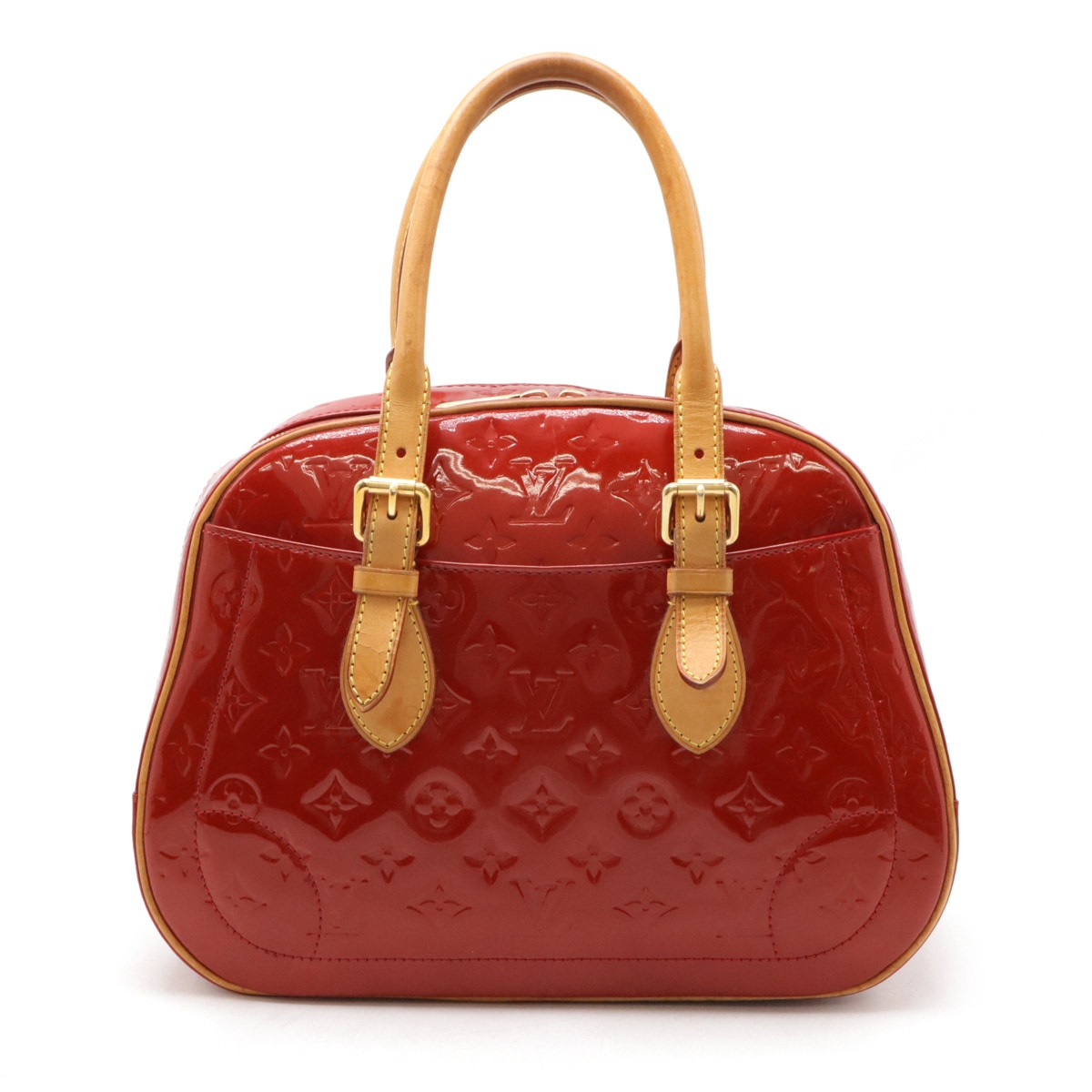 モノグラムヴェルニ サミット ドライブ ハンドバッグ トートバッグ エナメル ポムダムール 赤 レッド M9351