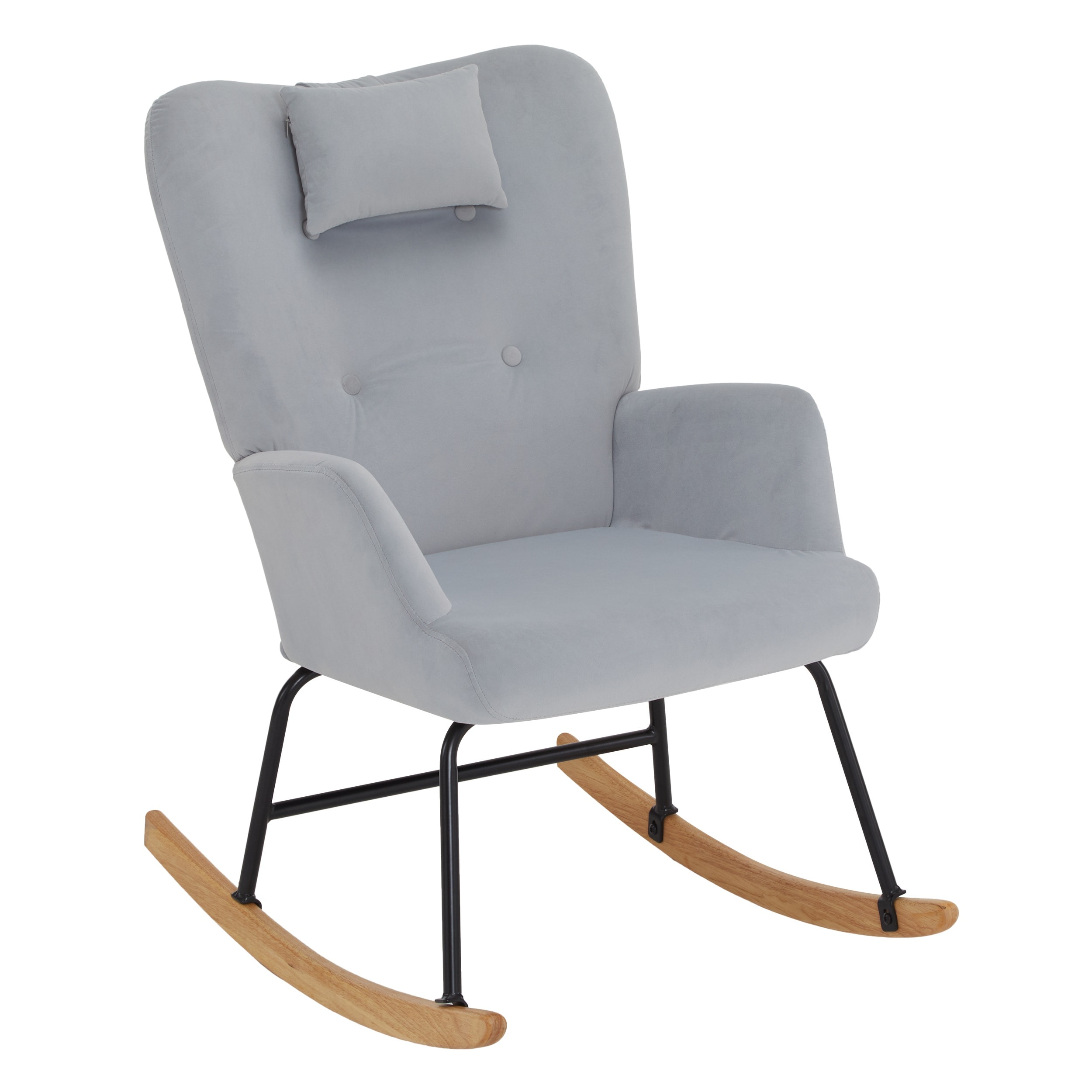 グレー ロッキングチェア シングルソファー ソファー ラウンジチェア 大人用 快適 便利 おしゃれ 肘掛け 揺り椅子