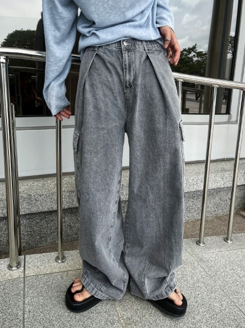 [COSYHARU公式] Balloon Stitch Cargo String Denim Pants 7,568円