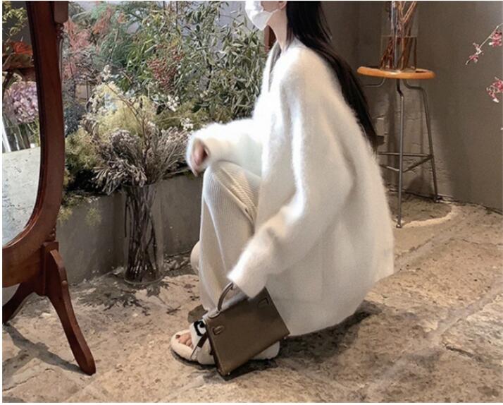 秋冬 韓国のファッション 新しい 通勤 カジュアル 気質 ゆったりした外着 Vネック優しくてだるい風 ニットカーディガン 2025Z37 7,736円