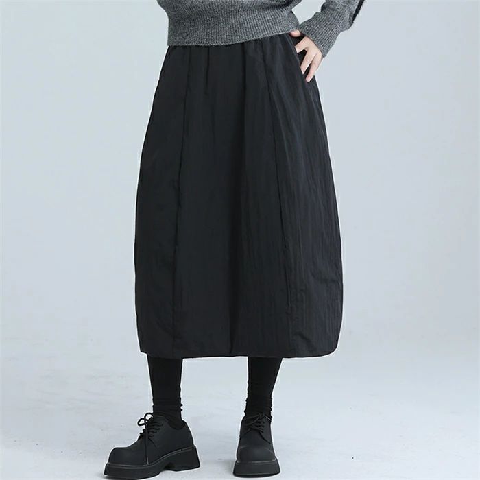 【送料無料】秋冬 ロング レディース ミモレ丈 ダウン 無地 大きいサイズ フレアスカート フレア ロングダウン 5,180円