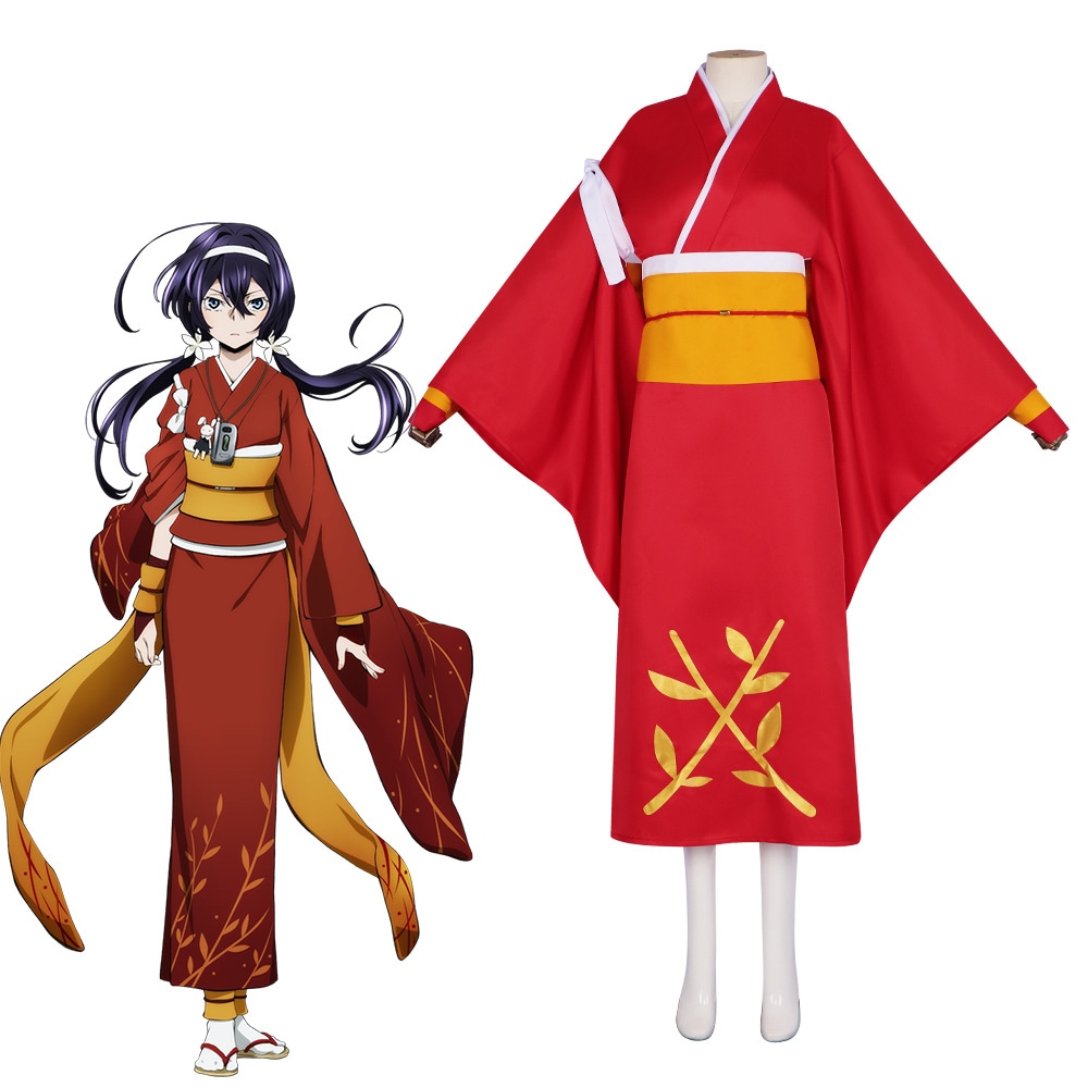アニメ 文豪ストレイドッグス コス 衣装 夜叉 白雪 泉鏡花 浴衣 着物 レディース コスプレ コスプレ衣装