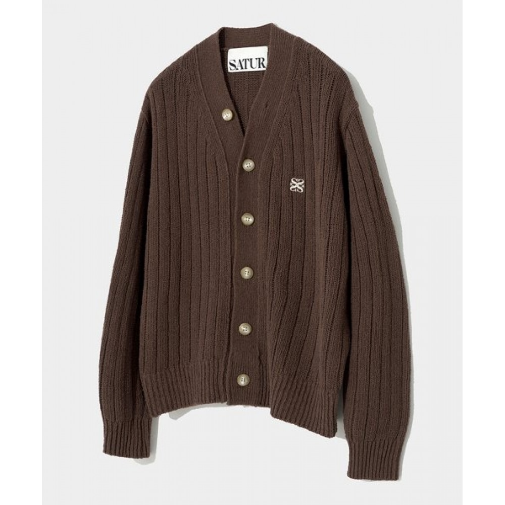 SATUR ファロオーバーサイズブークルカーディガンヘリテージブラウン