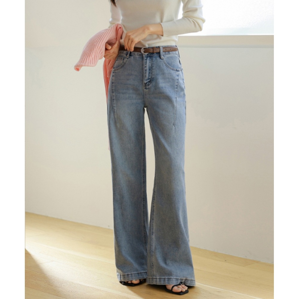 FRENCHCHIC ウディネット ササン切り替え フレアデニムパンツ