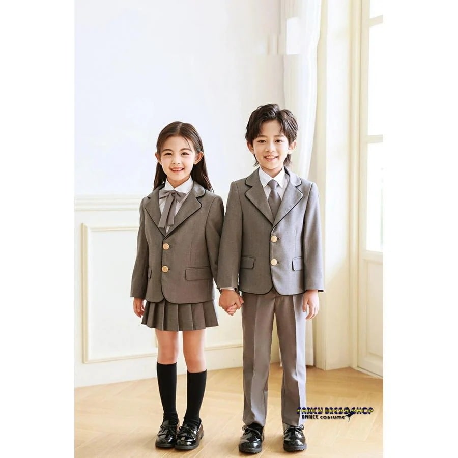 和服コスチュームコスチュームグレー スーツ スクール制服 セットアップ 入学式 フォーマル 卒園 男の子 【制服標準装備】卒業式 6年生 セレモニースーツ 入園式 服装 可愛い 小学生 発表会 女