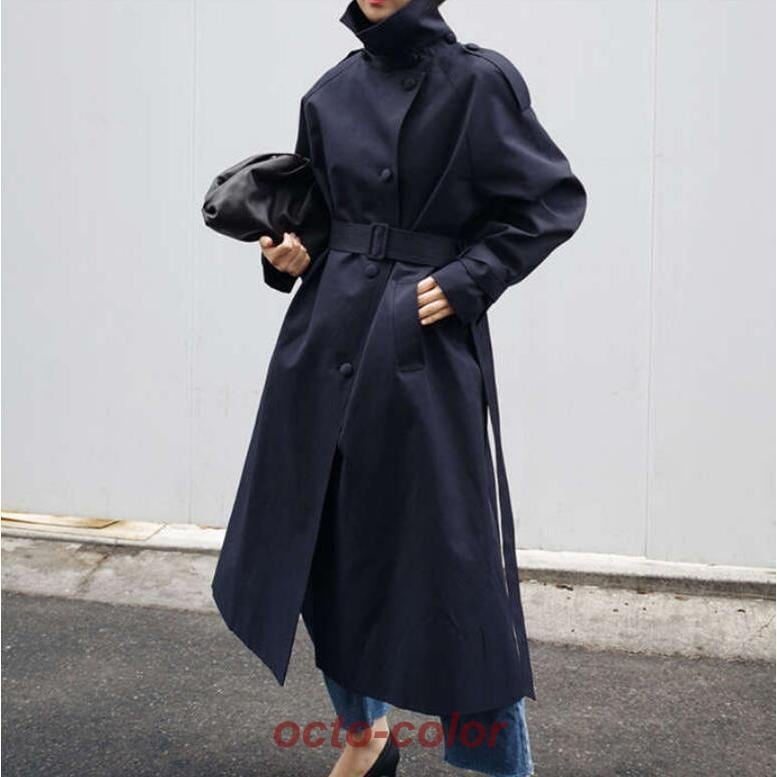 レンチコート レディース スプリングコート ロングコート ビジネス フォーマル コットン 結婚式 入園式 入学式 卒園式 卒業式 通勤 OL 就職 春 秋