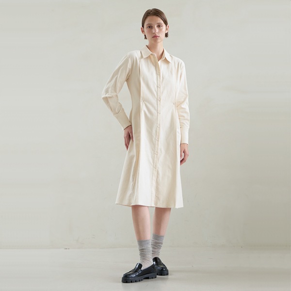 (OP-6120)Corduroy waist midi dress