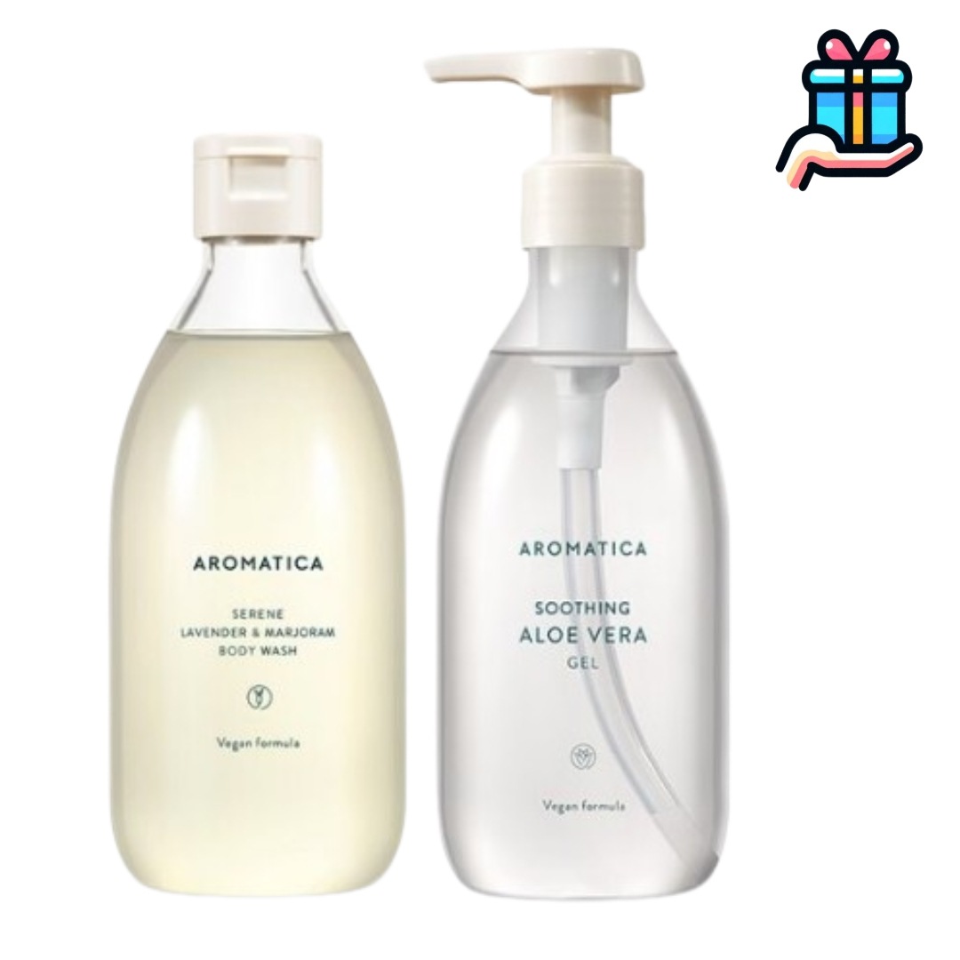 [1+1大容量]サーレン ラベンダー ボディウォッシュ 300ml + スージング アロエ ベラ ジェル 300ml 計 600ml 韓国コスメ アロマテラピー しっとり保湿 栄養 韓国人気