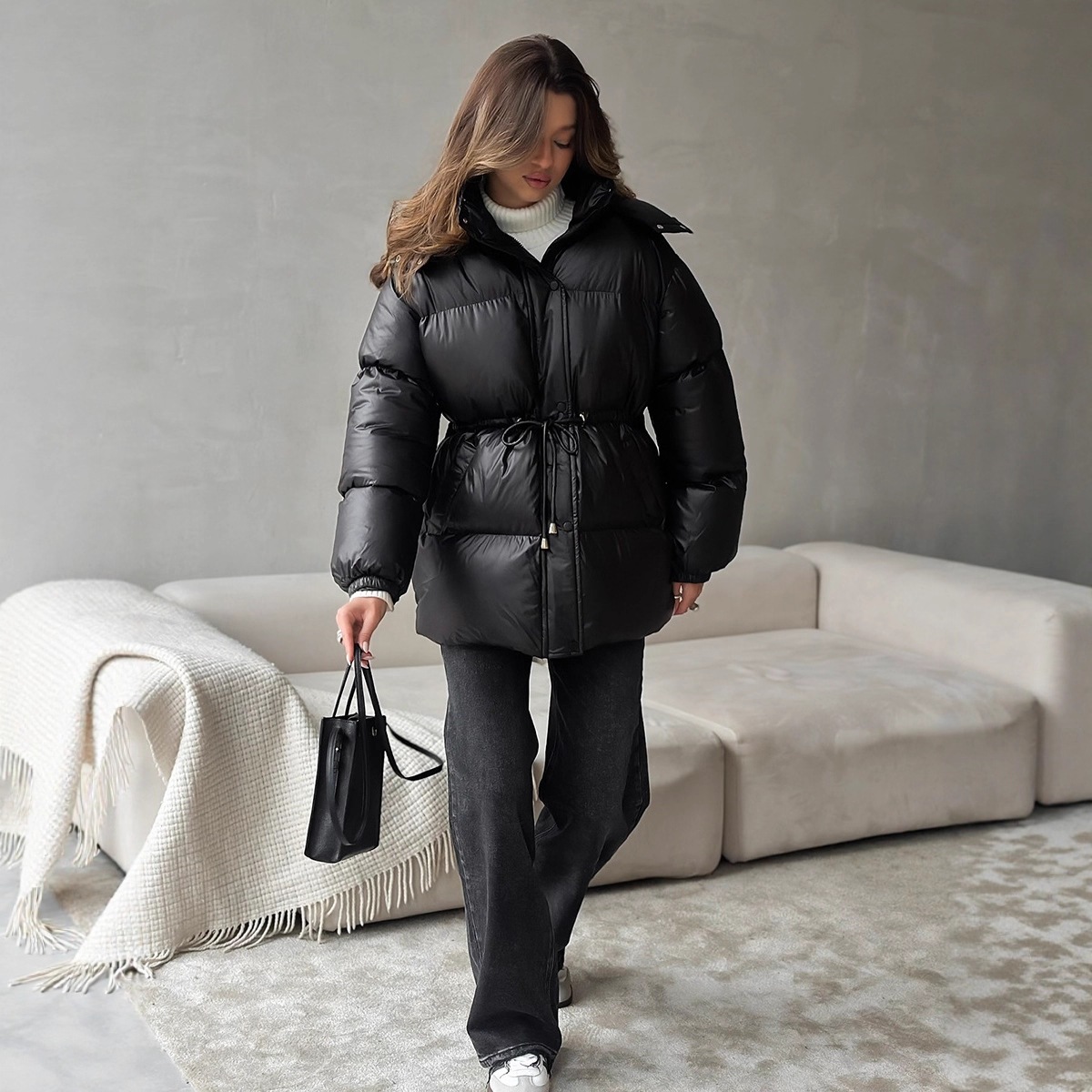 無地 ドローコード ダウンベスト レディース 通勤 おしゃれ トレンド 超目玉新品 カジュアル ベーシック 保温 アウター