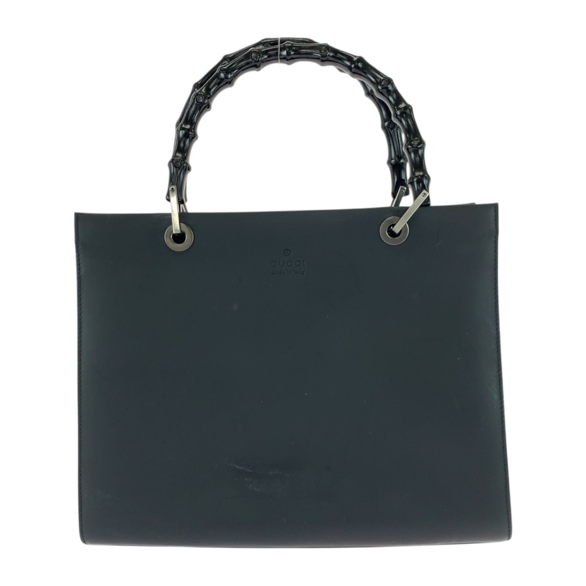 美品 バンブー ブラック 黒 シルバー金具 レザー 002 1010 トートバッグ ハンドバッグ レディース 505438