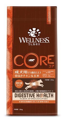 コアダイジェスティブヘルス 消化器ケアドッグフード成犬用(1歳以上)骨抜きチキン&玄米1.8KG