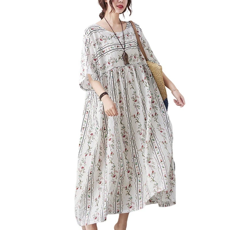 マキシ ロング 半袖 レディース 大きいサイズ 50-110kg 花柄