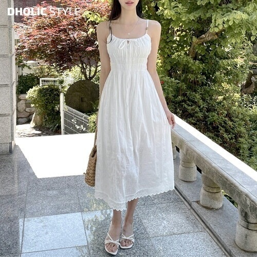 [メガ割りSALE]スカラップレースリボンキャミワンピース・p664464