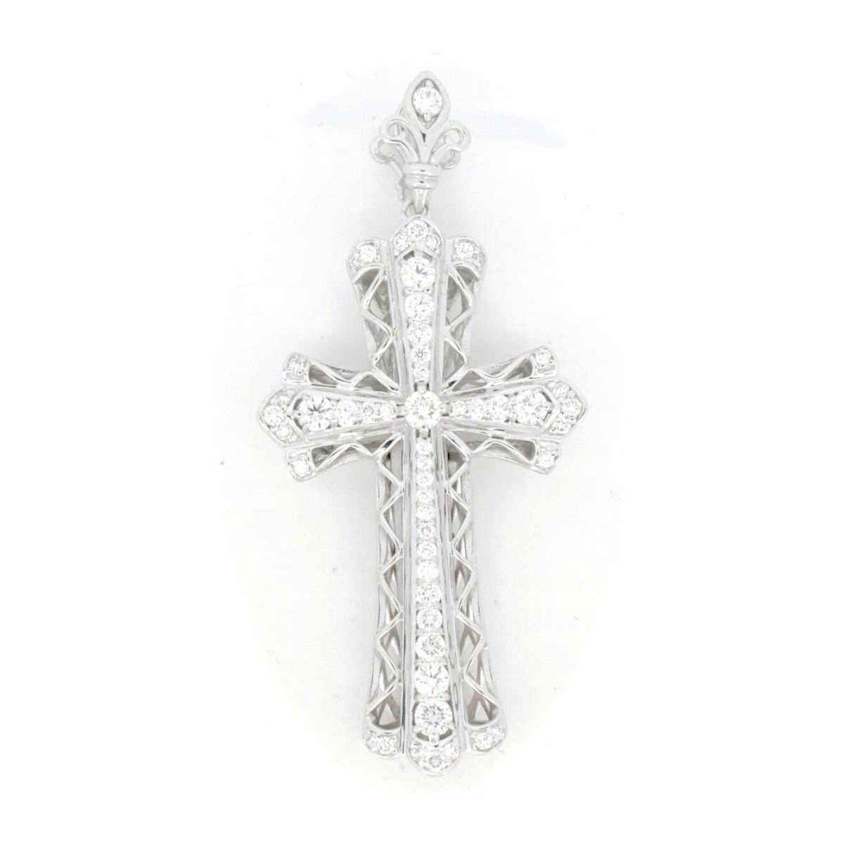 ゆきざき YOBIKO クロスダイヤモンド ペンダント 0.80ct K18WG(18金 ホワイトゴールド) 質屋出品