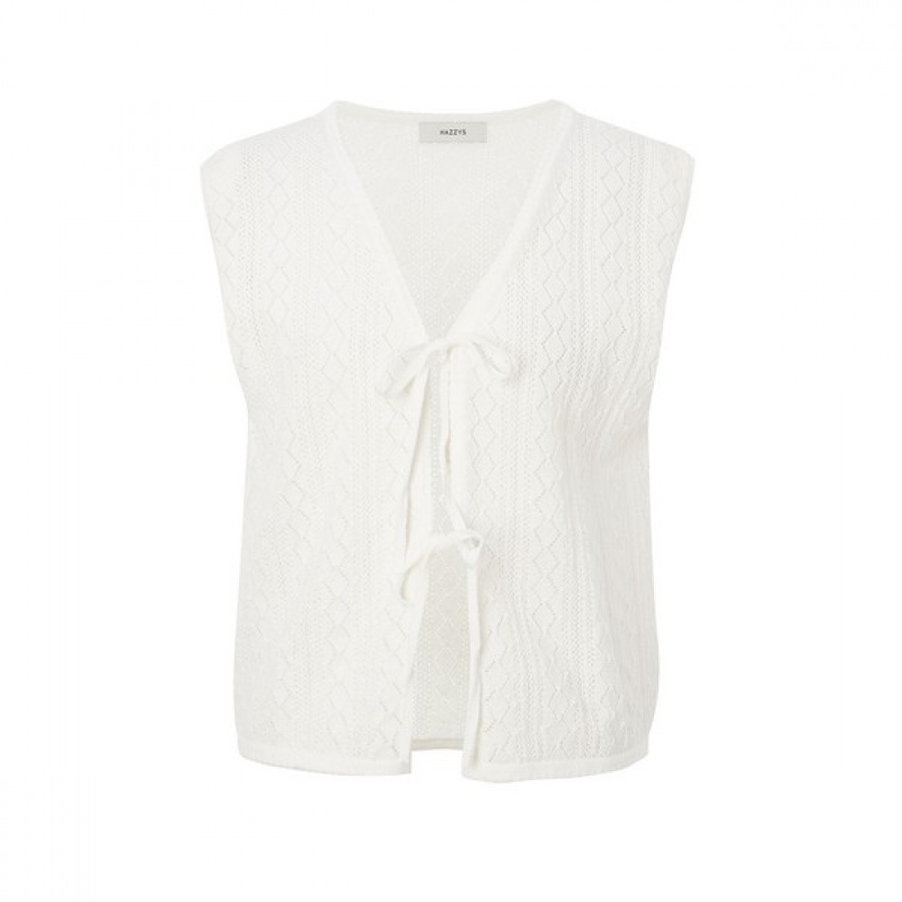 [ヘッジズレディース] 25SS かぎ針編みニットベストアイボリー HSSW5BS04IV