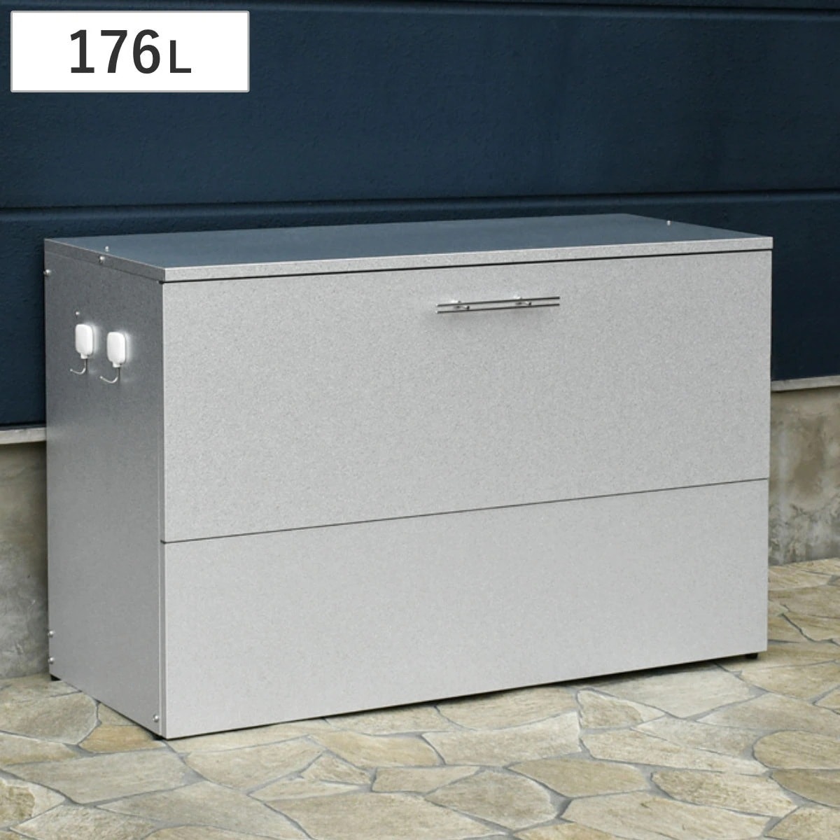 ゴミ収納庫 屋外用 176L オールガルバリウム 幅100x奥行38x高さ63.5cm ごみ箱 コンテナ 大容量 大型 ダストボックス 収納 屋外収納 ゴミ 収納庫 日本製 176リットル