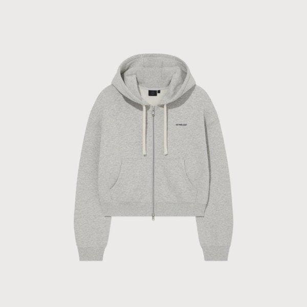 ウィンドブレーカー CQK CO2504HZ82-MG ウーマン ベーシック 裏起毛 フード付きジップアップ Melange Gray