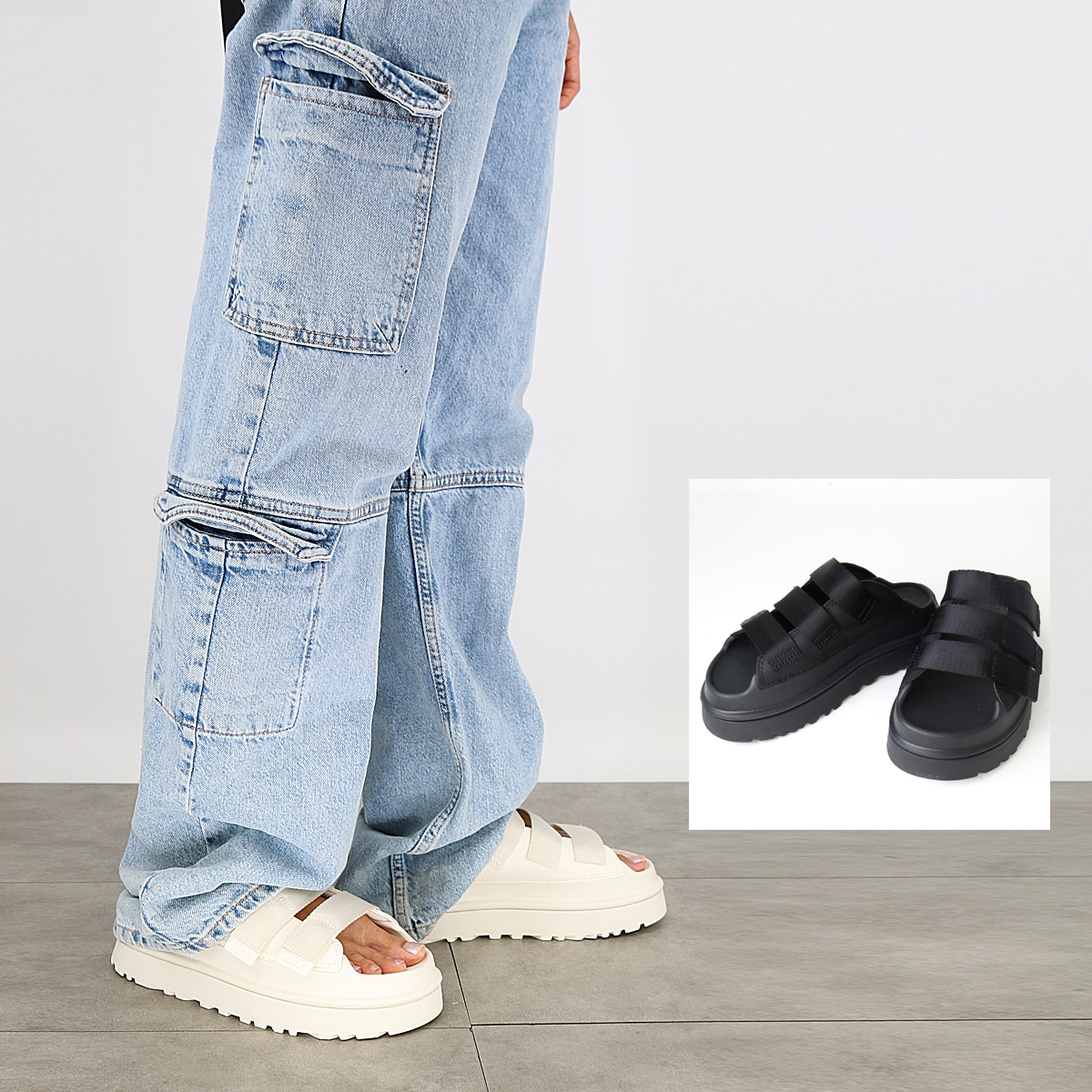 UGG GOLDEN GLOW SLIDE ゴールデングロウ スライド 1167430 レディースサンダル ストラップ 厚底 シューズ フラットソール 靴 ブランド