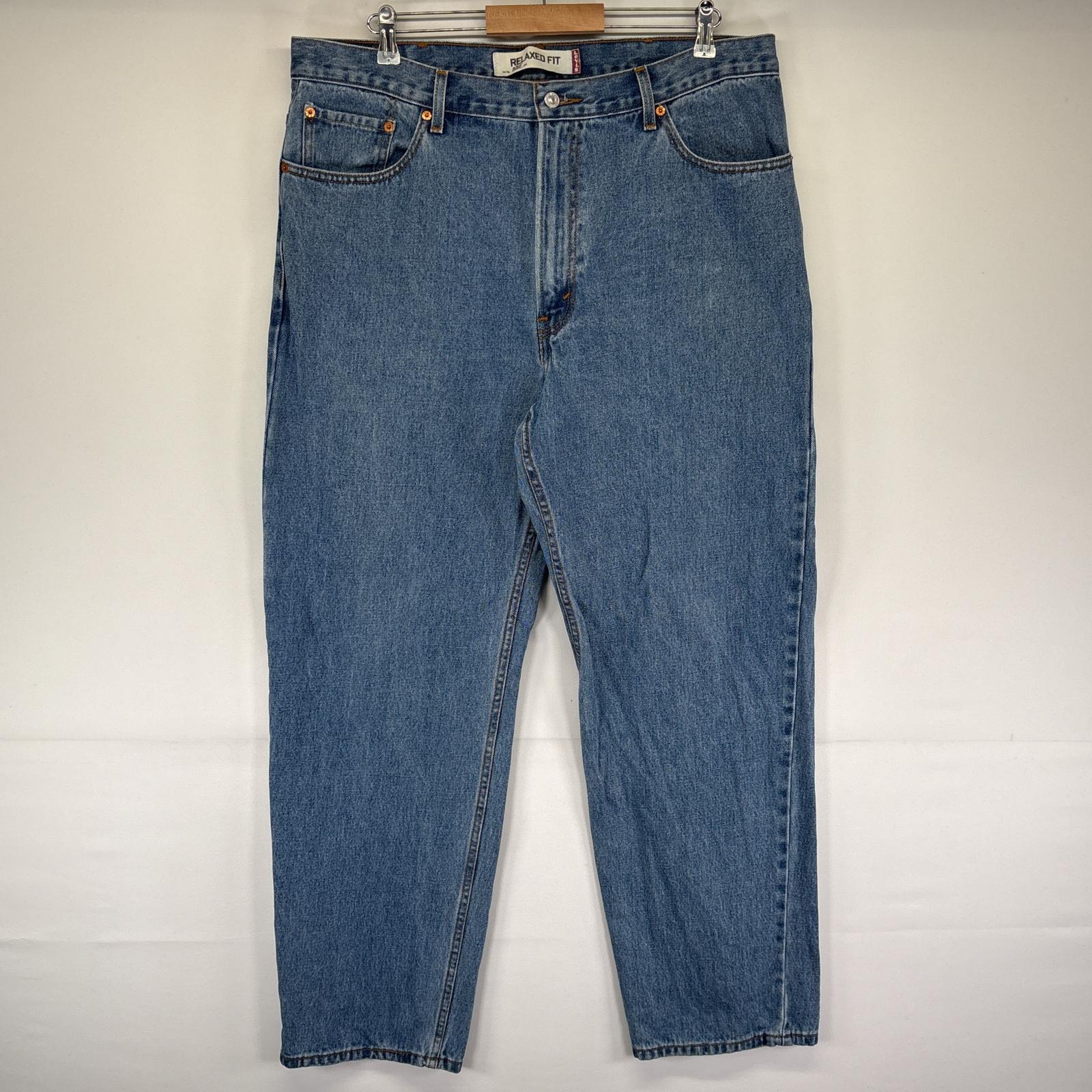 古着 デニムパンツ 550 テーパード ジーンズ ジーパン 5ポケット 長ズボン 大きいサイズ w40 L32 ブルー メンズ