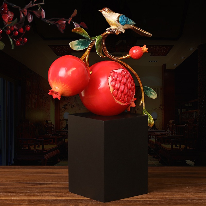 ザクロ 置物 リビングルーム 玄関 テレビキャビネット ワインキャビネット 装飾 新築祝い 開店祝い ギフト