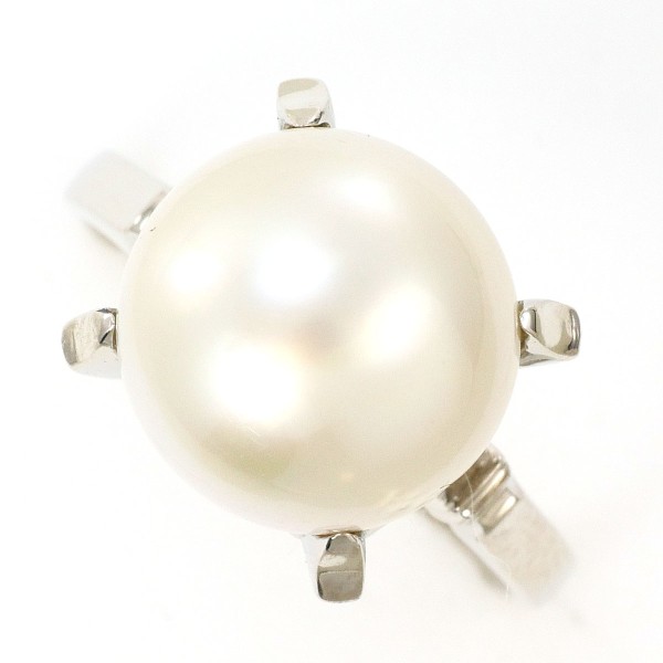PT900 プラチナ リング 指輪 15号 パール(真珠) 約11mm ジュエリー 中古