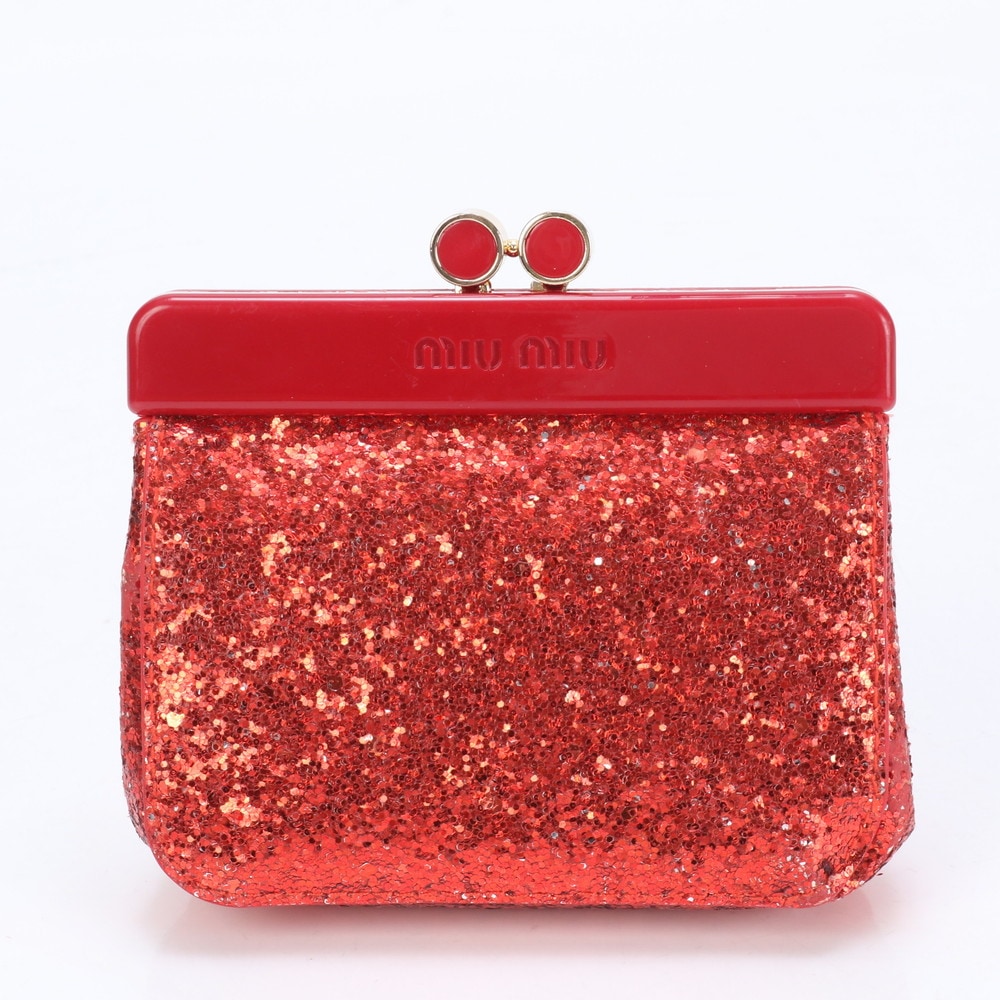 美品 がま口 ラメ コインケース 小銭入れ コンパクト ウォレット ラウンドファスナー カードケース 長財布 二つ折り レディース ELE BI20-9 中古 12,980円