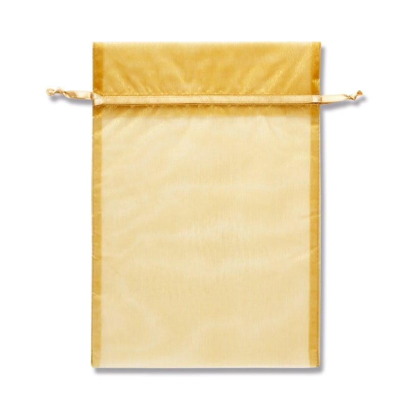 （まとめ買い）シモジマ HEIKO 巾着袋 オーガンジーバッグ 平袋タイプ XL ゴールド（GD） 10枚 幅210x高300mm ラッピング用品 008705082 [x3セット]
