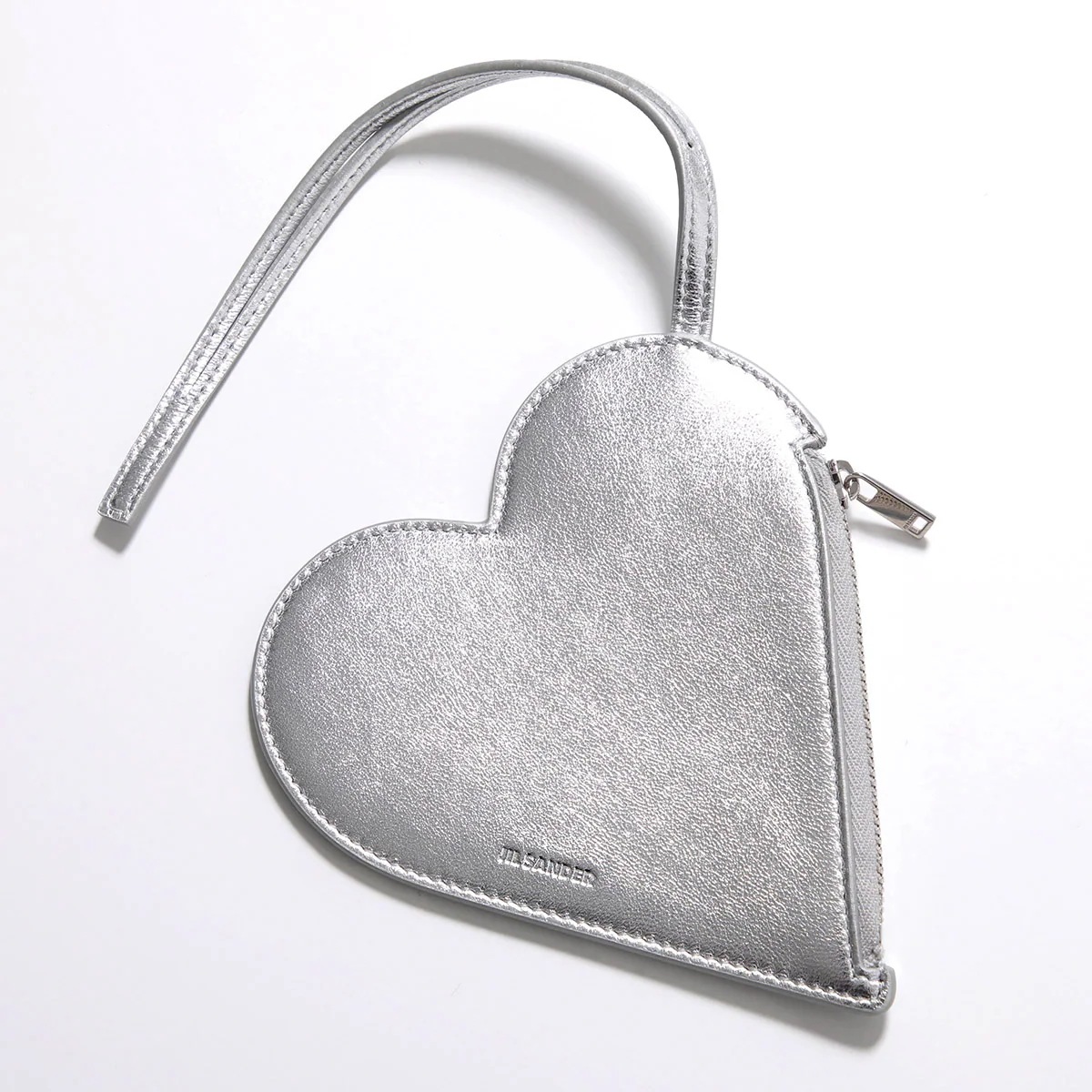 JIL SANDER ジルサンダー ポーチ HEART POUCH J08VL0005 P8623 レディース ハート レザー 型押しロゴ メタリック コインケース リスレット付き