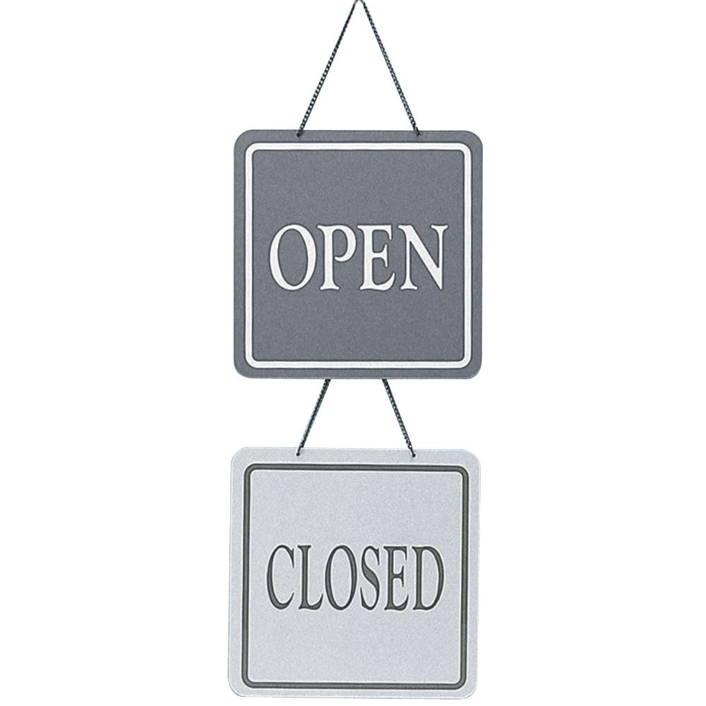 （まとめ買い）ササガワ 営業表示板 サインプレート アクリル灰 OPEN/CLOSED 1枚入 37-6100 [x3]