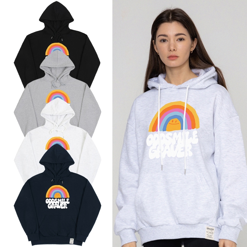 [UNISEX]ODDSMILE rainbow smile hoodie_4color