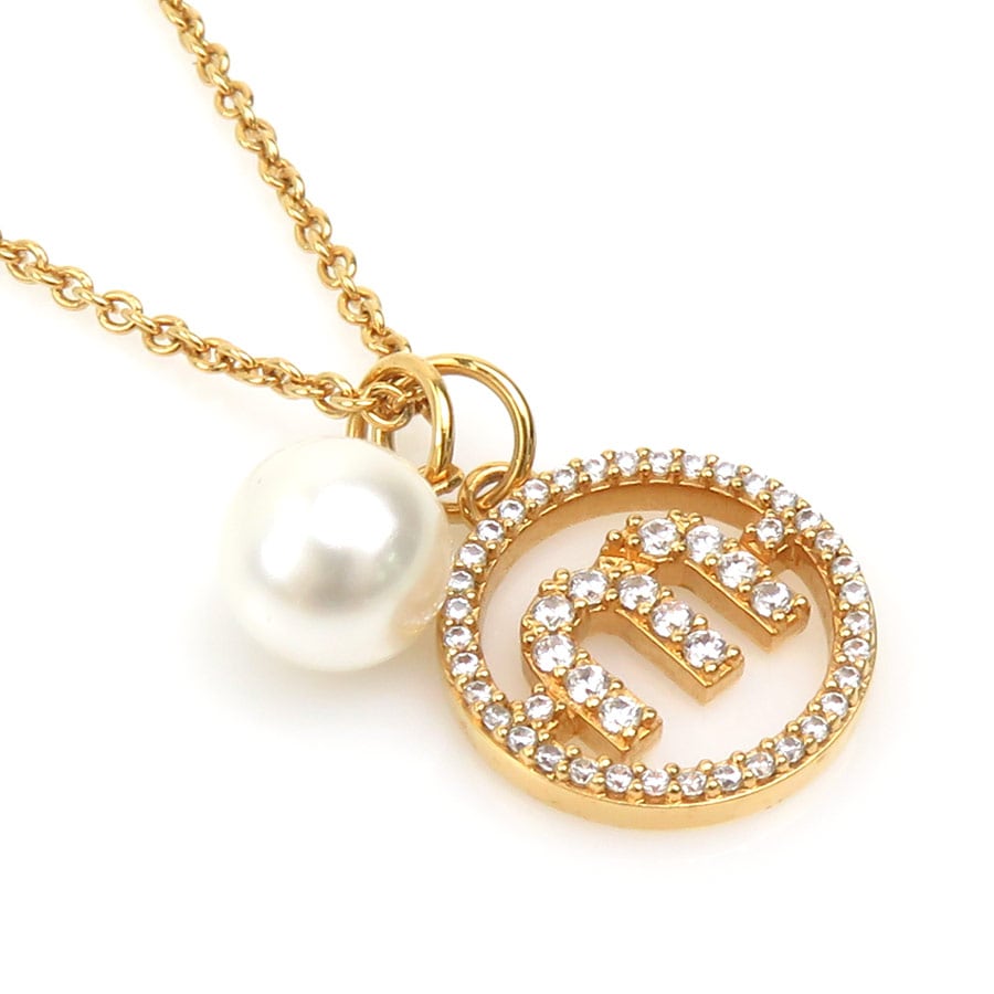 ミュウミュウ MIUMIU ネックレス メタル/フェイクパール/ラインストーン ゴールド/ホワイト/シルバー レディース w1139k