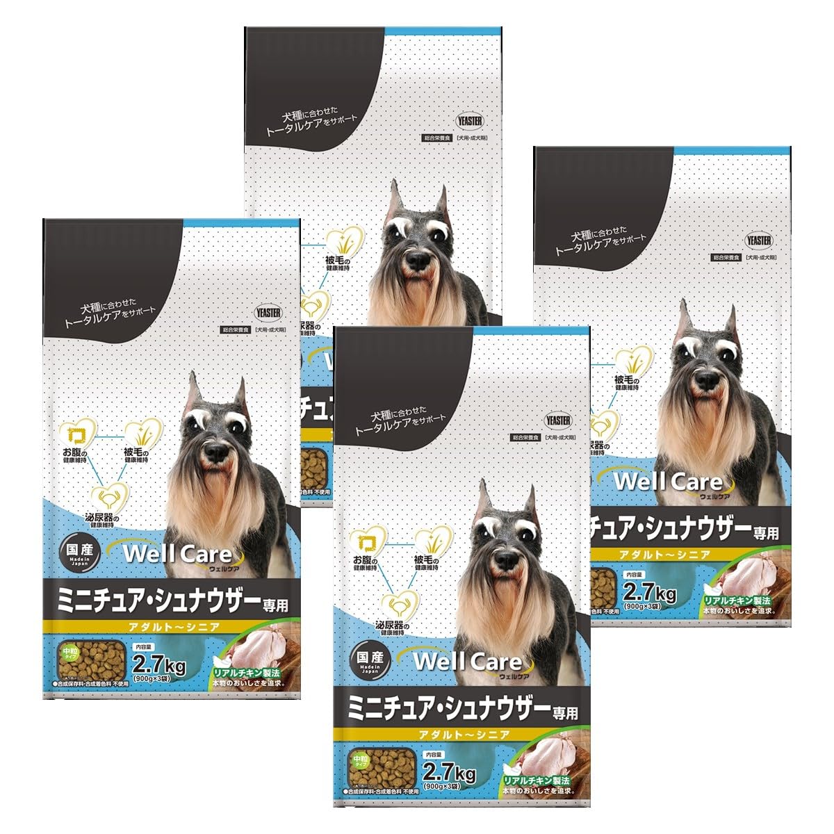当日発送 ウェルケア ミニチュア・シュナウザー専用 アダルト～シニア 2.7kg(×4)(ケース販売)